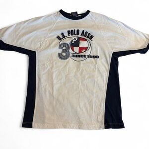 U.S. Polo Assn. Men's Cream and Black Logo T-Shirt